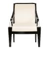Longchamp armchair in numbered edition, clear crystal, black lacquered and ivory silk - Lalique